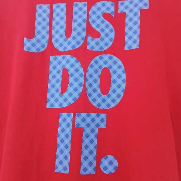 Sold Nike T-Shirt Neck Short Sleeves Dri-Fit Slim with Blue Graphic Just Do It - Picture 3 of 9